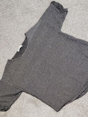 Zara Black & White Fine-Stripe Crew Neck Sweater